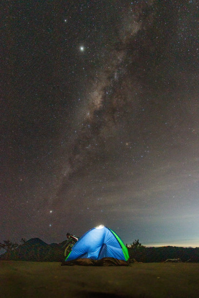 在银河系下露营图片下载