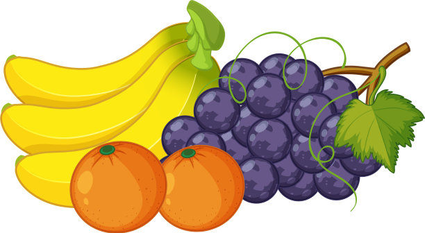 群果实孤立在白色背景上图片下载