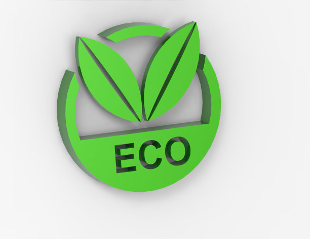 3D绿色圆形两叶图标，传达生态信息，可持续性，生态，循环利用，环保图片下载