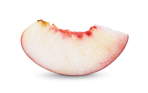 油桃切片孤立在白色上图片下载