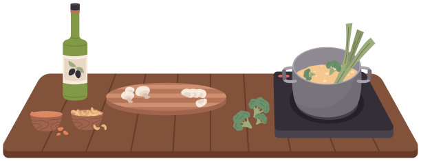 准备素汤或素粥的过程图片下载