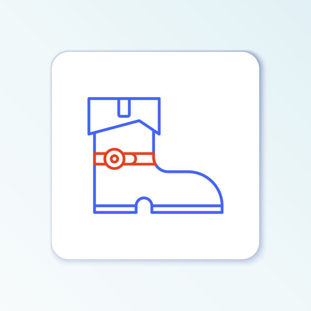 线皮革海盗靴图标孤立在白色图片下载