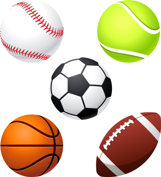 各种卡通风格的美国体育球图片下载