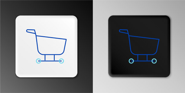 排队购物车图标孤立在灰色图片下载