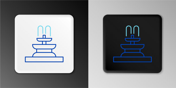 线喷泉图标孤立在灰色背景图片下载