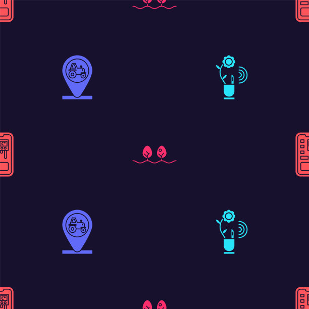 设置智能农业技术拖拉机和位置图片下载