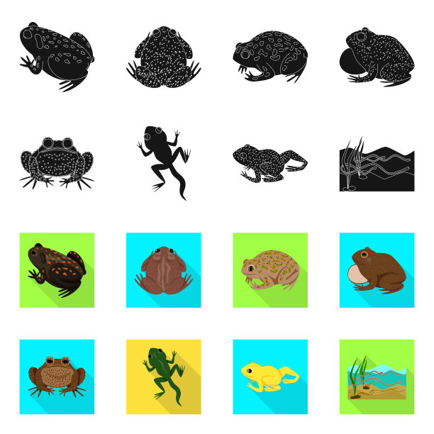 野生动物和沼泽图标设置图片下载