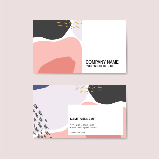 彩色孟菲斯图案名片图片下载