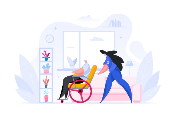 护士推着轮椅送老人进去图片下载