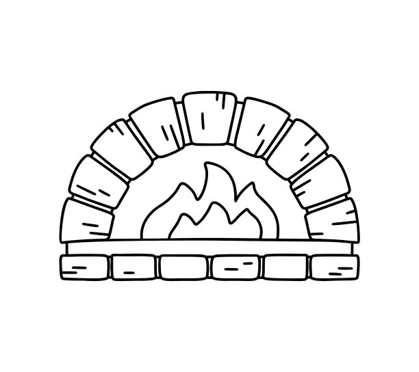 石头烤箱黑色涂鸦图标手拉开图片下载