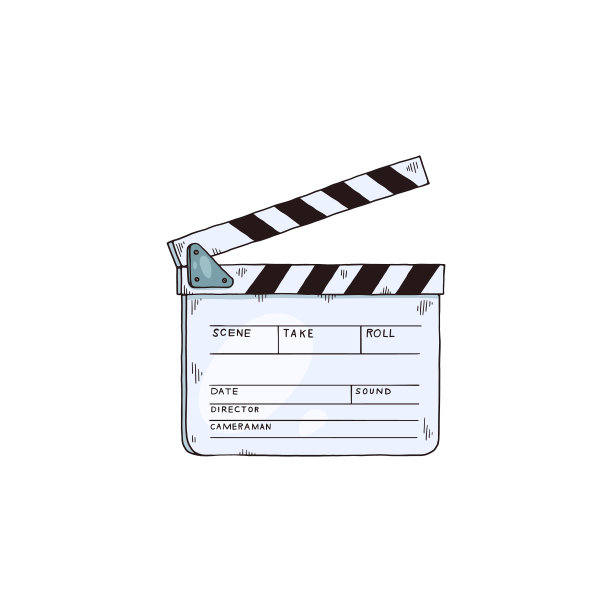 孤立的图标电影电影拍板图片下载