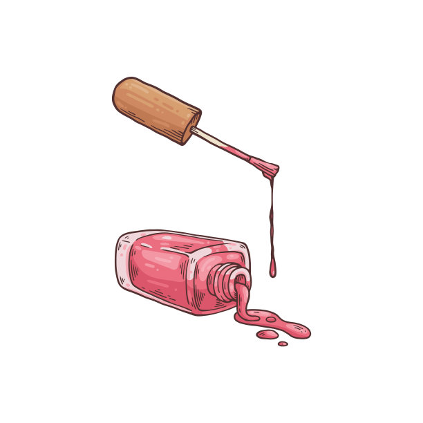 粉红色滴漆指甲油瓶图片下载