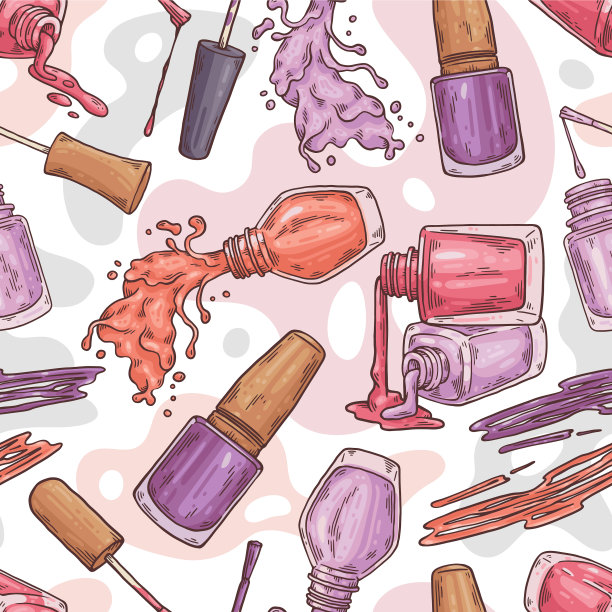 钉漆瓶无缝图案设计图片下载