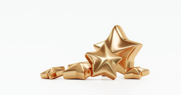 五金星率评论客户体验优质服务优秀反馈概念孤立在最佳评价满意度白色背景与平面设计排名图标象征。3 d渲染。图片下载