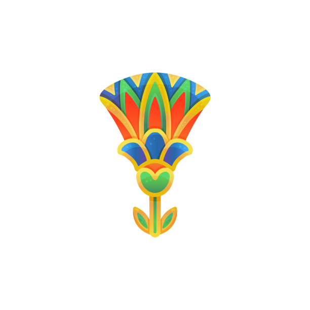 埃及传统风格的荷花图片下载