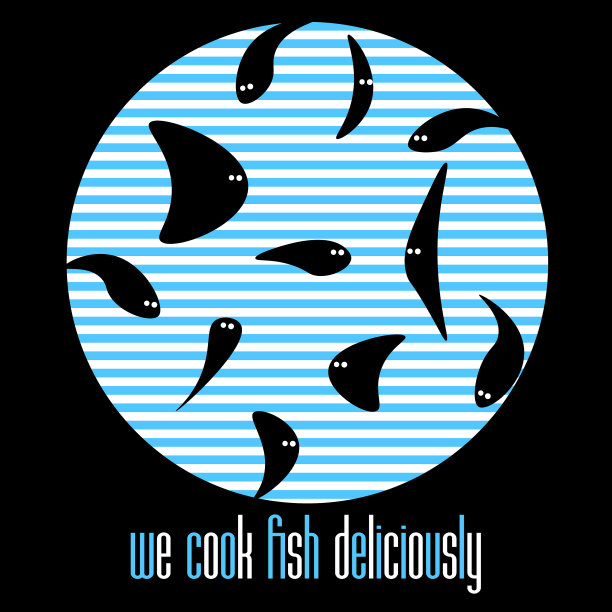 海鲜咖啡馆标志烹饪鱼美味的鱼图片下载