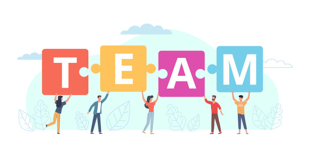 团队合作拼图小人放入图片下载