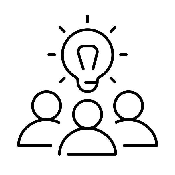 黑白同事头脑风暴图标图片下载