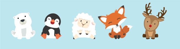 可爱的动物卡通集合集图片下载