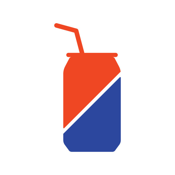 汽水罐矢量字形图标。快餐的迹象图片下载