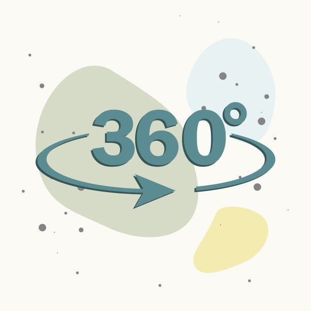 矢量图像转向标志360度的多色背景。图片下载