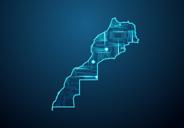 抽象未来地图摩洛哥电路板图片下载