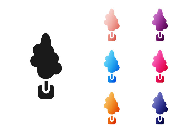 黑树图标孤立在白色背景图片下载