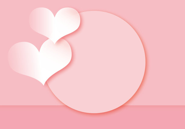 粉红色的心和圆圈在粉红色的背景。图片下载