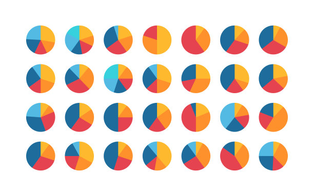 信息图饼图集。矢量插图。彩色图表收集信息图。图片下载