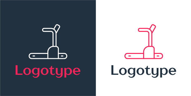 标志型线跑步机图标隔离上图片下载