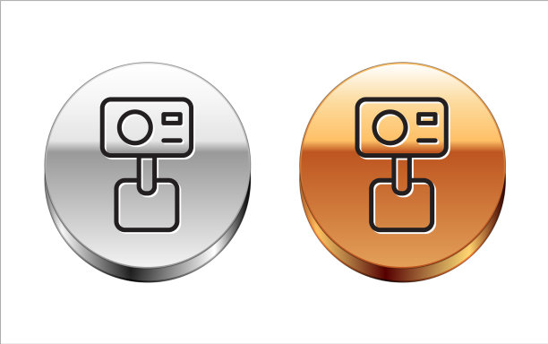 黑线行动极端相机图标孤立上图片下载