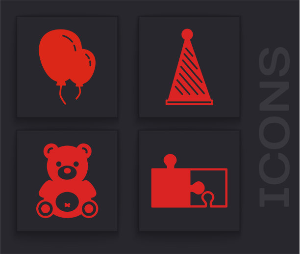 设置拼图气球与丝带派对图片下载