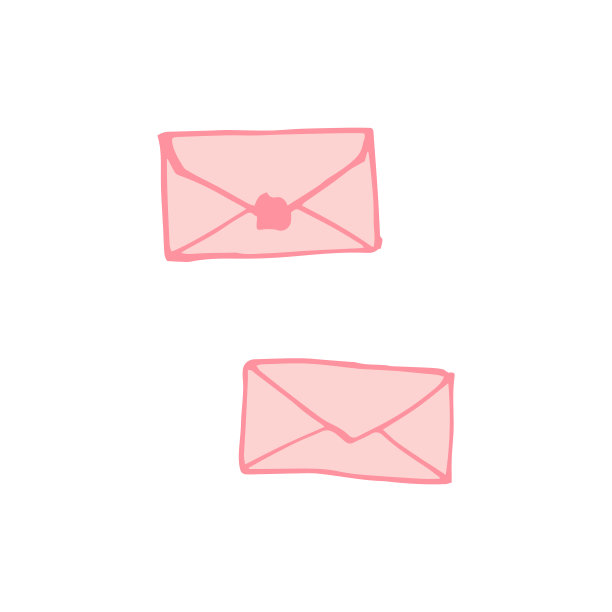 矢量插图的粉红色信封孤立在白色的背景。图片下载