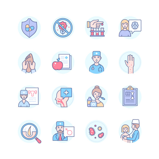 医用专业线设计风格icon套装图片下载