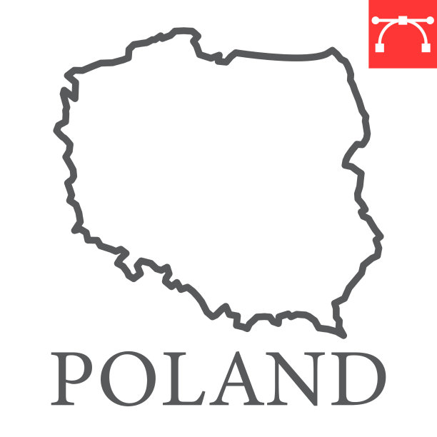 地图波兰线图标图片下载