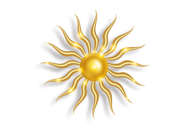 金太阳奢侈品标志图标抽象的金色旭日图片下载