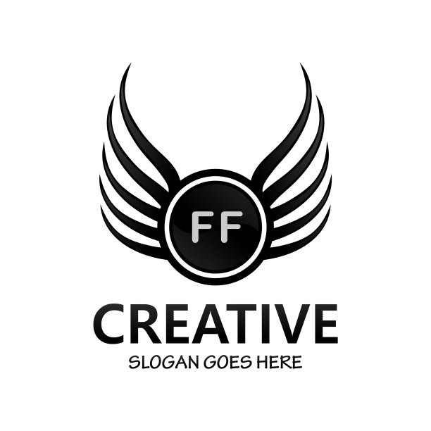 Ff首字母与皇家豪华标志模板图片下载