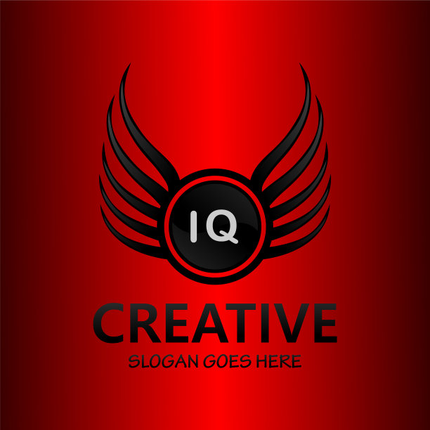 IQ字母首字母用皇家豪华标志模板图片下载