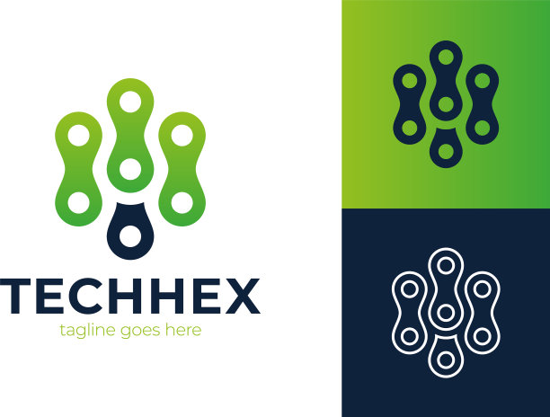 六边形节点抽象标志技术六边形图片下载