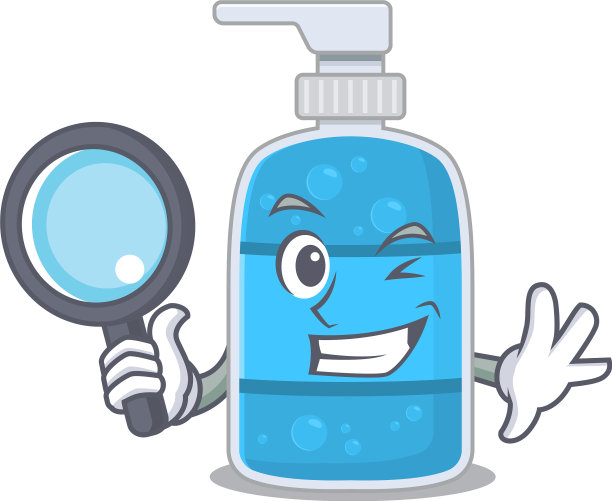 卡通图片手洗凝胶检测使用工具图片下载