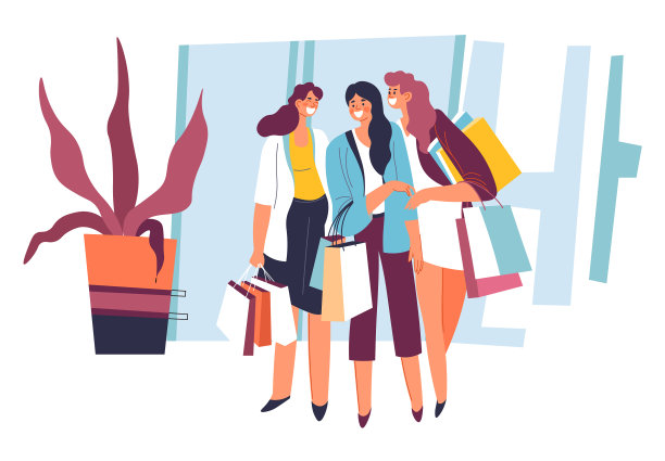 周末和朋友一起购物图片下载