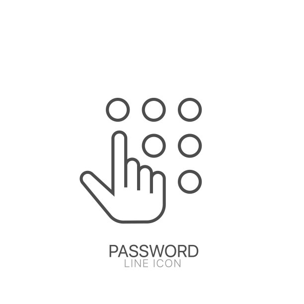 手输入密码矢量线图标。可编辑的中风图片下载
