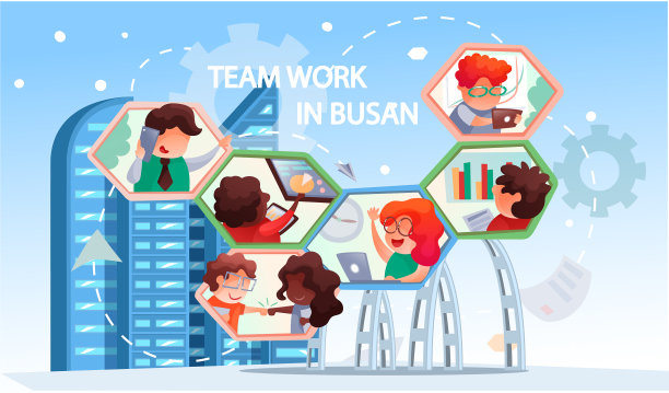 商务人士展示团队合作的理念图片下载