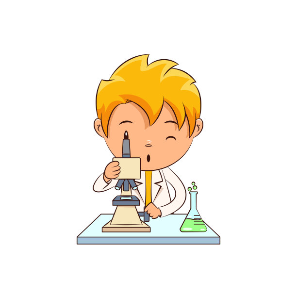 小科学家用显微镜，可爱的孩子图片下载