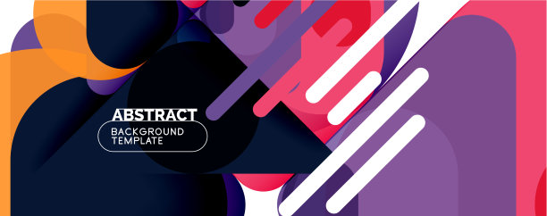 平面的几何圆形形状和动态的线条图片下载