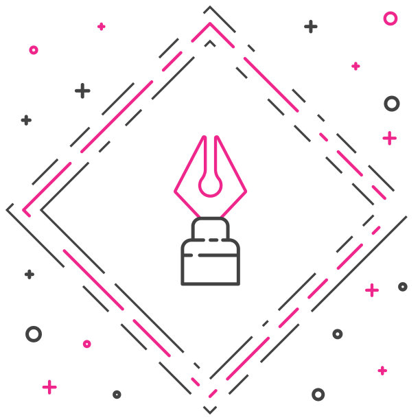 线自来水笔笔尖图标孤立在白色图片下载