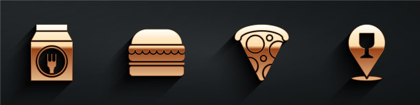 设定在线订购和送货的汉堡片图片下载