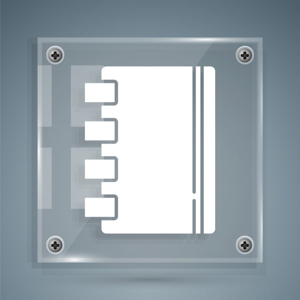白色笔记本图标孤立在灰色背景图片下载