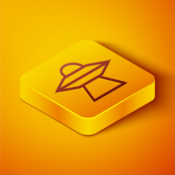 等距线UFO飞行飞船图标孤立图片下载