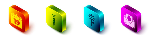 设置等距日历与快乐复活节胡萝卜图片下载